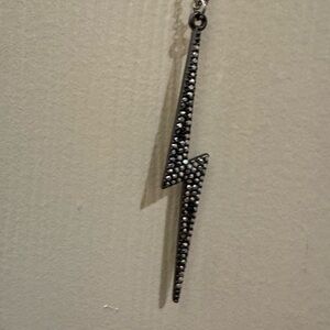 Lightning Bolt Pendant Necklace - Silver Tone NWT